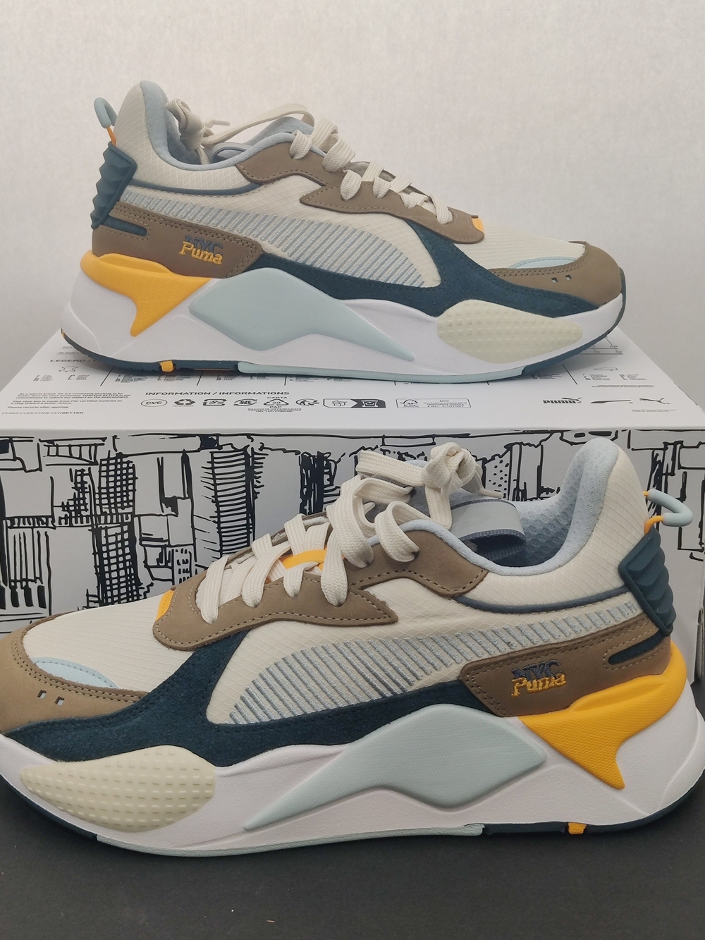 Women's Puma RS-X Run Along 401098 01  Snow-Oak Branch-Gray Skies NIB